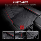 LASFIT Floor Mats for Rivian R1T 2025 2026, All Weather Floor Liner TPE Custom Fit Car Mats for Rivian R1T 1st & 2nd Row Rubber Mats, Black,Tasteless, Durable and Easy to Clean
