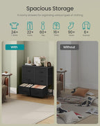 SONGMICS Dresser for Bedroom, Chest of Drawers, TV Stand, Steel, MDF, 6 Non-Woven Fabric Drawers, Storage Organizer Unit, Clo