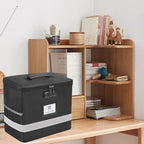 Fireproof File Box with Lock, Document Box Storage Organizer, Suitable for Hanging File Folders in Letter Size, Collapsible F