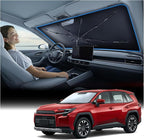 Windshield Sun Shade Umbrella for for Toyota 4runner Highlander RAV4 - [Vinyl Coating Heat Shield] Protect Car from Sun Rays & Heat Damage Keep Cool and Protect Interior, Spring Structure Edge