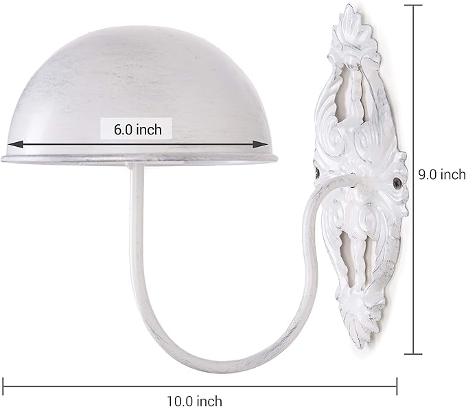 MyGift 2 Pcs Hat Display Wall Mount, Hat Holder, Cowboy Hat Rack for Wall, Baseball Cap Wig Helmet Organizer, White Metal