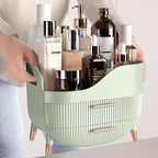 Pajiriona Makeup Organizer with Drawers, Green Skincare Organizer for Vanity, Storage Box with Handle, Large Cosmetic Display