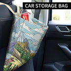 Car Trash Can, Cute Car Trash Bag, Hanging Car Organizer and Storage Bag, Trash Bin for Car Accessories, Vehicle, Travelling, Camping Pastel Mountain Landscape