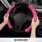 Road Comfort Leather Steering Wheel Cover – Premium Anti-Slip Car Steering Wheel Grip Cover – Universal Fit for 14.5”–15.5” C