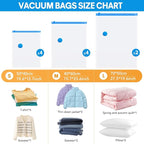 10 Pack Travel Vacuum Storage Bags With Electric Pump, Vacuum Seal Bags for Clothing, Vacuum Sealer Bags for Luggage, Travel 