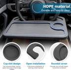 Mandark Car Steering Wheel Tray, 2 in 1 Auto Steering Wheel Desk for Eating Drinks Laptop, Multipurpose Vehicle Interior Travel Essential Table Accessories, Universal for RV, SUV, Truck (Gray)