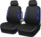CAR PASS Oxford Bling Diamond Car Seat Covers 2 Front Interior Sets, Waterproof Shining Glitter Sparkly Crystal Universal Arm
