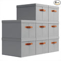 Homsorout Storage Bins with Lids - Large Fabric Closet Bins with Lid, 8 Pack Clothes Organizers and Storage, Collapsible Stac