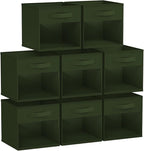 DIMJ Storage Cubes, Cube Storage Bin, 8 Pack Foldable Baskets with Window, Closet Storage Bins with Handle, 11x 11 inch Stora