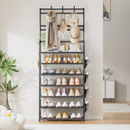 Shoe Rack 7 Tier Shoe Organizer Storage 21-28 Pairs Closet Shoes Rack for Front Door Entrance Shoe Rack Organizer with Hooks 