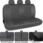 CAROMOP Luxury PU Leather Car Seat Covers Full Set-Waterproof Seat Protectors with Split Bench Seat Covers for Cars-Universal