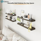 Floating Shelves Board for Wall with Brackets – 36" L x 10" W x 2" T Rich Walnut Melamine Wood Floating Shelves for Bathroom,