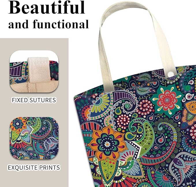 Car Trash Can, Cute Car Trash Bag, Hanging Car Organizer and Storage Bag, Trash Bin for Car Accessories, Vehicle, Travelling, Camping Cute Colorful Paisley Pattern