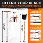 RoofPax 55" Ice Scrapers for Car Windshield and 270° Pivoting Non-Scratch Snow Brush Winter Car Kit with Snow Shovel Snow Brush for Cars and Snow Scraper with Extendable Snow Shovel for Car