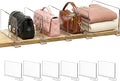 SortNStore Shelf Dividers Purse Organizer for Closet: 6-inch Tall(Shorter Version) Acrylic Handbag Organizer - Small Space Se