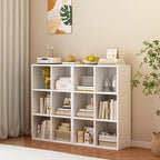 OSCHF 6-Cube Storage Shelf Bookcase - Wooden 3-Tier Floor Standing Open Bookshelf for Home and Office, Display Cabinet, Warm 