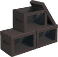 Homsorout Stackable Storage Bins with Lids - Large Storage Box with Lids, Foldable Closet Boxes for Organizing, Wardrobe Clot