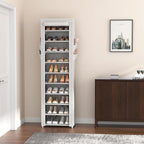 VTRIN Vertical Narrow Shoe Rack Organizer Tall Shoe Rack for Closet Entryway 10 Tier Non-Woven Cover Shoe Shelf Holds 20-22 P