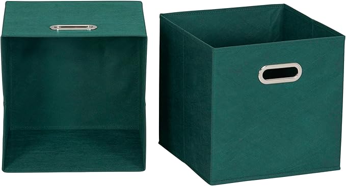 Household Essentials Foldable Fabric Storage Cubes 6-Pack – 11x11x11 Stackable Non-Woven Bins with Chipboard Sides & Grommet 