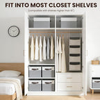 4 Pack Large Closet Storage Baskets Bins for Shelves | Fabric Closet Organizers and Storage with Handles Home Organization | 