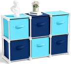 6 Cube Storage Organizer with Shelf Back to School Boxes 11 Inch Toy Storage Bins Closet Organizers Drawers Fabric Dresser fo