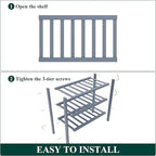 Smiry Bamboo Shoe Rack for Closet, 3 Tier Small Wooden Stackable Shoe Organizer, Free Standing Shoes Storage Shelf for Entryw