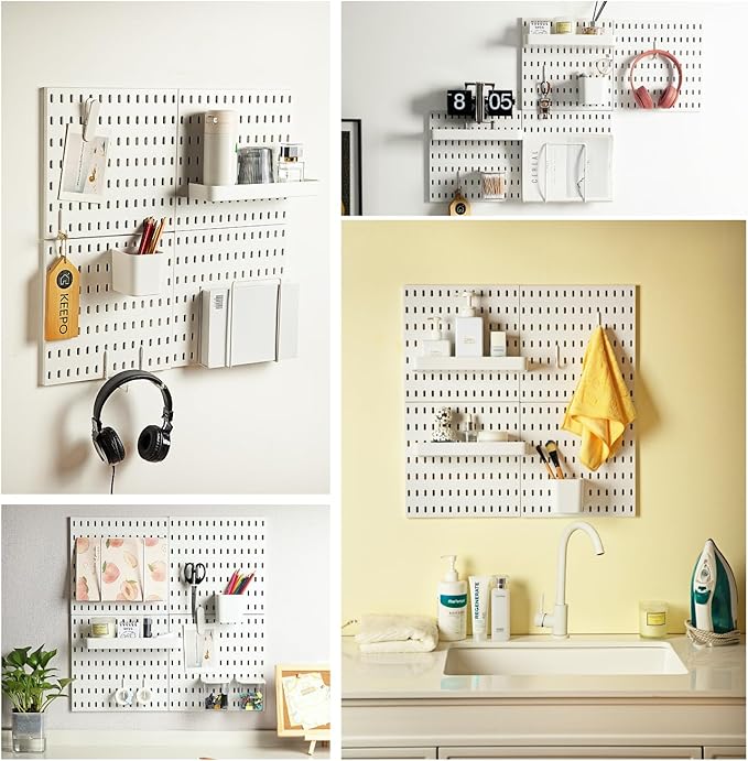 Keepo Pegboard Accessories, Peg Board Accessory Kit for Wall Organizer, Container, Racks, and Pegboard Hooks, Peg Board Shelv