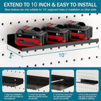 6 Pack 10 X 4 Inch Pegboard Shelves, Metal Peg Board Shelves Accessories, Can Be Used for Walls or Pegboards, Suitable for Ba
