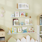 Fun Memories Long Wall Shelves Set of 2-72 Inch Floating Shelves for Wall - Picture Ledge Shelf with Lip for Storage - Wall -