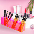 Jetec Acrylic Pen Holder 6 Compartments Makeup Brush Stationery Organizer Pencil Holder for Desk Accessories, Cosmetic Brushe