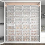 ROJASOP Shoe Storage Cabinet, 12-Tier Shoe Organizer 96 Pairs Extra Large Plastic Shoe Rack with Covers Portable Shoe Rack Or