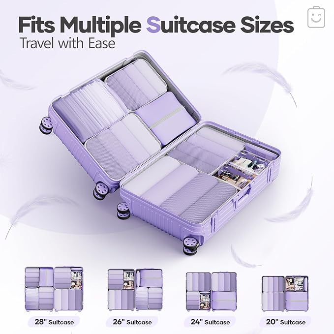 Veken 9/11 Set Compression Packing Cubes for Travel Essentials,Compressible Expandable Large Luggage Suitcase Organizer Bags 