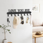 Key Holder for Wall - 'Love You Bye' Key Hooks,Key Holder Wall Mount Self Adhesive, Key Rack Wall Mount for Wall No Drill for