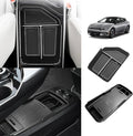BestEvMod Armrest Organizer&Lower Center Console Compatible with 2025 2022-2024 Kia EV6 Accessories Slide Cover Organizer Adjustable Cup Holder 2PCS with PVC Trim (Console+Slide Cover Lower)