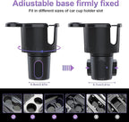 JINKEY Cup Holder Phone Mount, 360°Rotation Gooseneck Car Cup Holder Expander with Cell Phone Holder with Adjustable Base Pho