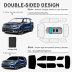 KMF 8pcs Thicken Sun Shades for Kia Carnival 2022-2025 2026 Accessories, Full Car Window Covers Sunshade for Windshield Side Rear, UV Block and Privacy Blackout for Car Camping Outdoor