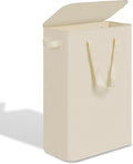 efluky Slim Laundry Basket with Lid, Narrow Laundry Hamper with Handles, Collapsible Dirty Clothes Hamper, Tall Laundry Bin f
