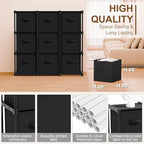 9 Cube Storage Organizer with Shelf Back to School Boxes 11 Inch Toy Storage Bins Closet Organizers Drawers Fabric Dresser fo