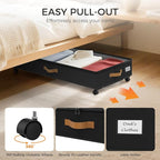Under Bed Storage with Wheels 2-Pack, 75L XXL Under the Bed Storage Containers Large, 12" Tall Adjustable Storage for Underbe