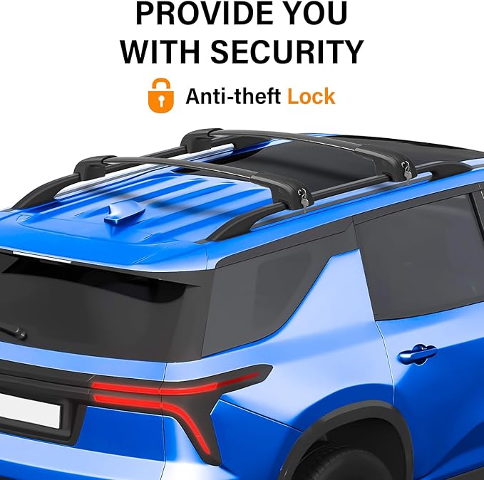 330lbs Lockable Roof Rack Cross Bars Compatible with Chevrolet Chevy Traverse 2022 2023 2024 2025 2026, Aluminum Roof Rails Crossbar for Rooftop Cargo Luggage Kayak Canoe Snowboard Rack