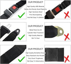 Universal Seat Belt 2 Point Adjustable Belts Harness Kit for Go Kart, Club Golf Cart in Black (54-Inch with Installation Screws) (Set of 4)