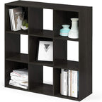 Furinno Pelli Cubic Storage Cabinet, 3x3, Espresso
