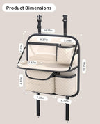 Car Seat Organizer, Backseat Organizer with Foldable Table Tray & Cup Holder, Leather Car Storage for Kids, Women & Mobile Makeup Station, Road Trip Essentials for SUV, Truck, Car (Beige)