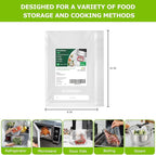 Bonsenkitchen Precut Vacuum Bags 100 Quart 8" x 12", BPA Free, Commercial Grade Textured Food Sealer Bag, Thick Embossed Bags