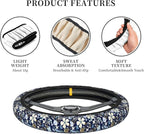 Steering Wheel Cover Universal Fit Car Interior Accessories for Women Men 15 Inch Breathable Anti Slip Odorless Neoprene Stee