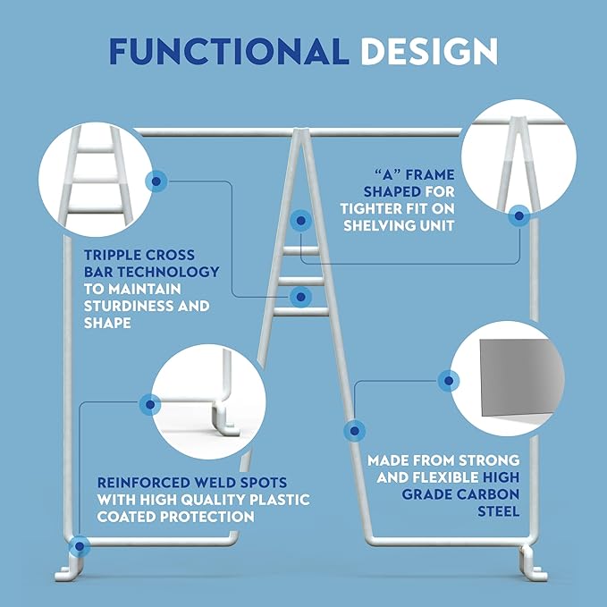Tall Wire Shelf Dividers for Closet Organization – 8 Pack For 16 Inch Wire Shelves Only - Measure Before You Buy - Sturdy and