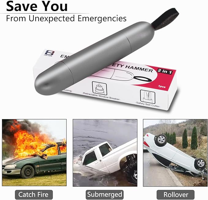 Car Safety Hammer Window Breaker and Seat Belt Cutter, Multi-Function Car Emergency Escape Tool Life-Saving Emergency Artifac