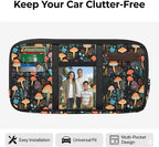 Mushroom Car Sun Visor Organizer, Auto Interior Visor Storage Pouch Holder with Zipper, Auto Interior Accessories Multi-Pocket Universal Car Accessories for Card, Document