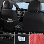 Coverado Front Car Seat Covers, Waterproof Seat Covers with Lumbar Support, Leather Seat Covers, Car Seat Covers Front Seats,