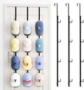 SWTYMIKI Over Door Hat Rack - 3 Packs Metal Hanging Hat Organizer with 12 Hooks Design, Baseball Cap Hanger Organizer Storage